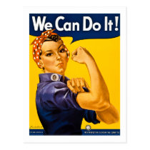 We Can Do It! Rosie the Riveter Vintage WW2 postcards