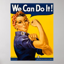 We Can Do It! Rosie the Riveter Vintage WWII Print