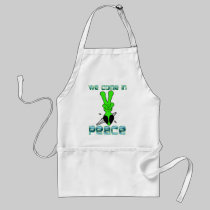 WE COME IN PEACE aprons