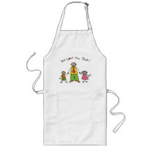 We Love You Dad! Apron (Tan Skin Tone)
