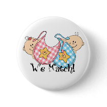 We Match Peeking Twins with Bibs 1 Girl, 1 Boy