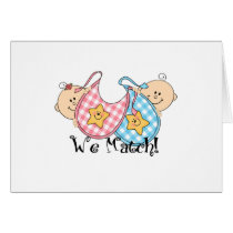 We Match Peeking Twins with Bibs 1 Girl, 1 Boy
