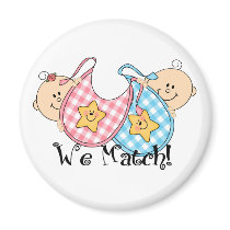 We Match Peeking Twins with Bibs 1 Girl, 1 Boy