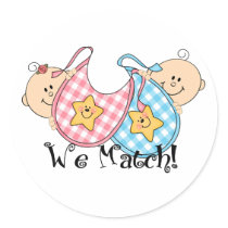 We Match Peeking Twins with Bibs 1 Girl, 1 Boy
