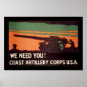 We Need You! Coast Artillery Corps posters
