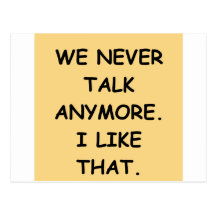 we never talk post cards
