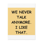 we never talk