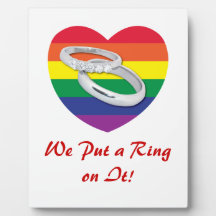 We Put a Ring on It Gay Wedding Display Plaque