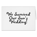 We Survived Our Sons Wedding Cards