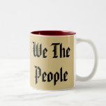 We The People American Text Font Parchment Brown Mugs