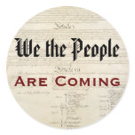 "We the People Are Coming" stickers