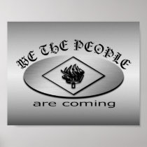 We the People Metallic Shield Logo with Torch Posters