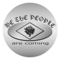 We the People Metallic Shield Logo with Torch Stickers