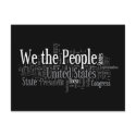 We the People - US Constitution words libertarian postcards