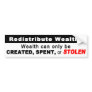 Wealth redistribution bumper sticker
