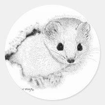 Weasel Round Stickers