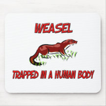 Weasel trapped in a human body mousemat