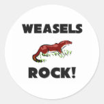 Weasels Rock Round Stickers
