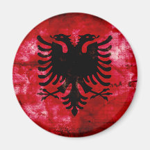 Weathered Albania Flag Refrigerator Magnet