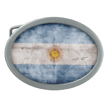 Weathered Argentina Flag Belt Buckles