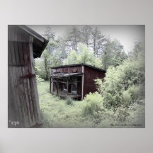 Weathered Chicken Coop Large Print