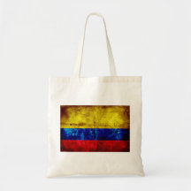 Weathered Colombia Flag Tote Bags