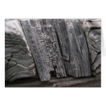 Weathered detail of wooden bridge railing greeting card