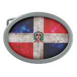 Weathered Dominican Republic Flag Belt Buckle