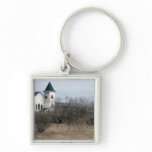 Weathered home prarie landscape keychain