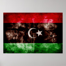 Weathered Libya Flag Poster