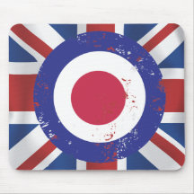 Weathered Mod Target on silk effect Union Jack Mouse Pads