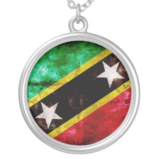 Weathered Nevis Flag Necklace
