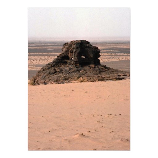 Weathered surrealistic sandstone rock, Niger rock Custom Invitations