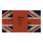 Weathered Union Jack on brick wall Business Cards