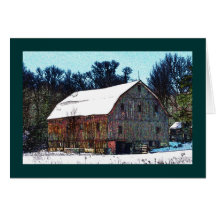 Weathered wooden barn on the National Pike Card