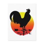 Weathervane Rooster Sunrise Postcard