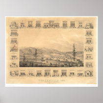 Weaverville, CA. Panoramic Map 1856 (1846A) Poster
