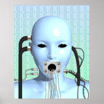 Web Head Modern Techno Industrial Surreal Art posters