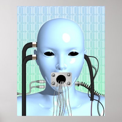 Web Head Modern Techno Industrial Surreal Art Print by mariannegilliand