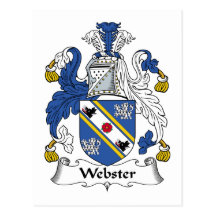 Webster Family Crest Postcards