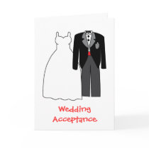 Wedding acceptance Bride & Groom Greeting Card
