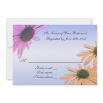 wedding acceptance card,daisy flowers personalized invitation
