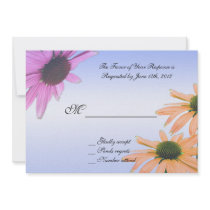 wedding acceptance card, daisy flowers invitation