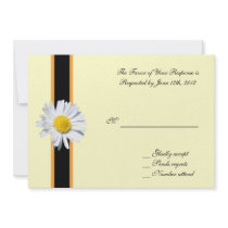 wedding acceptance card, white daisy flower custom announcements