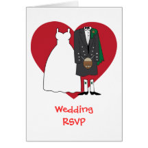 Wedding acceptance Scottish Bride & Groom Greeting Card