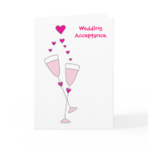 Wedding acceptance simple champagne toast card
