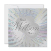 Wedding Angelic Wings Pearly Hearts Invitation