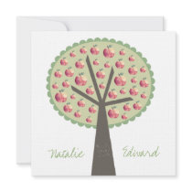 Wedding Apple Tree Love Carving Invitation