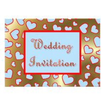 Wedding  Blue Hhearts Wedding Invitation