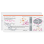 Wedding Boarding Pass to Mexico Custom Invite